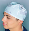 Racoons Aqua Unisex Animal Scrub Cap