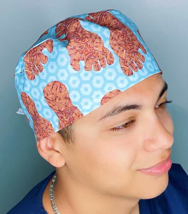 Big Foot Sasquatch Foot Prints Unisex Animal Scrub Cap