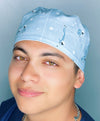 Cute Monkeys on Blue Unisex Animal Scrub Cap