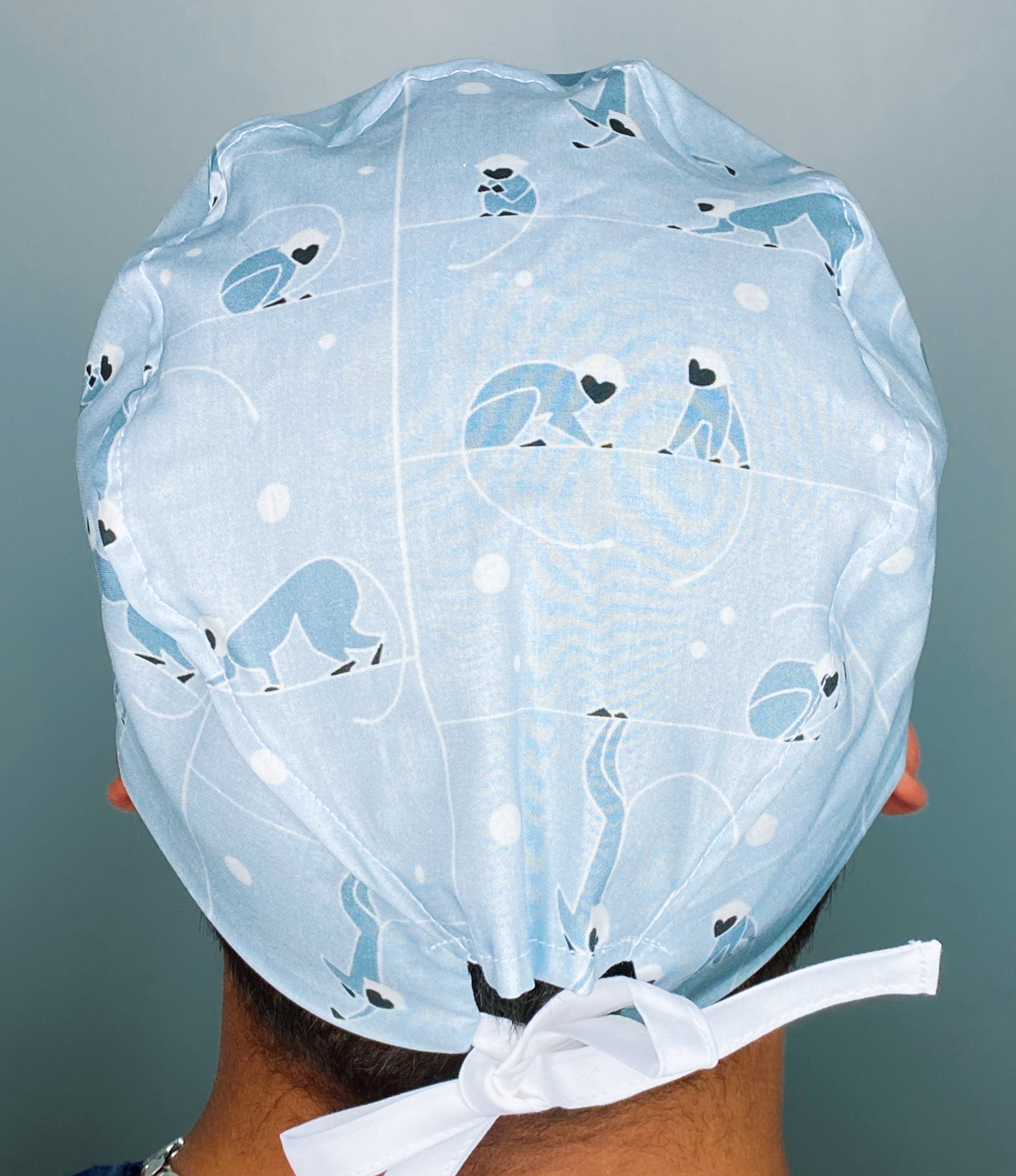 Cute Monkeys on Blue Unisex Animal Scrub Cap