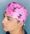 Pink Nurse Medical Snake Caduceus Unisex Medical Theme Scrub Cap