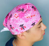 Pink Nurse Medical Snake Caduceus Unisex Medical Theme Scrub Cap