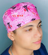 Pink Nurse Medical Snake Caduceus Unisex Medical Theme Scrub Cap