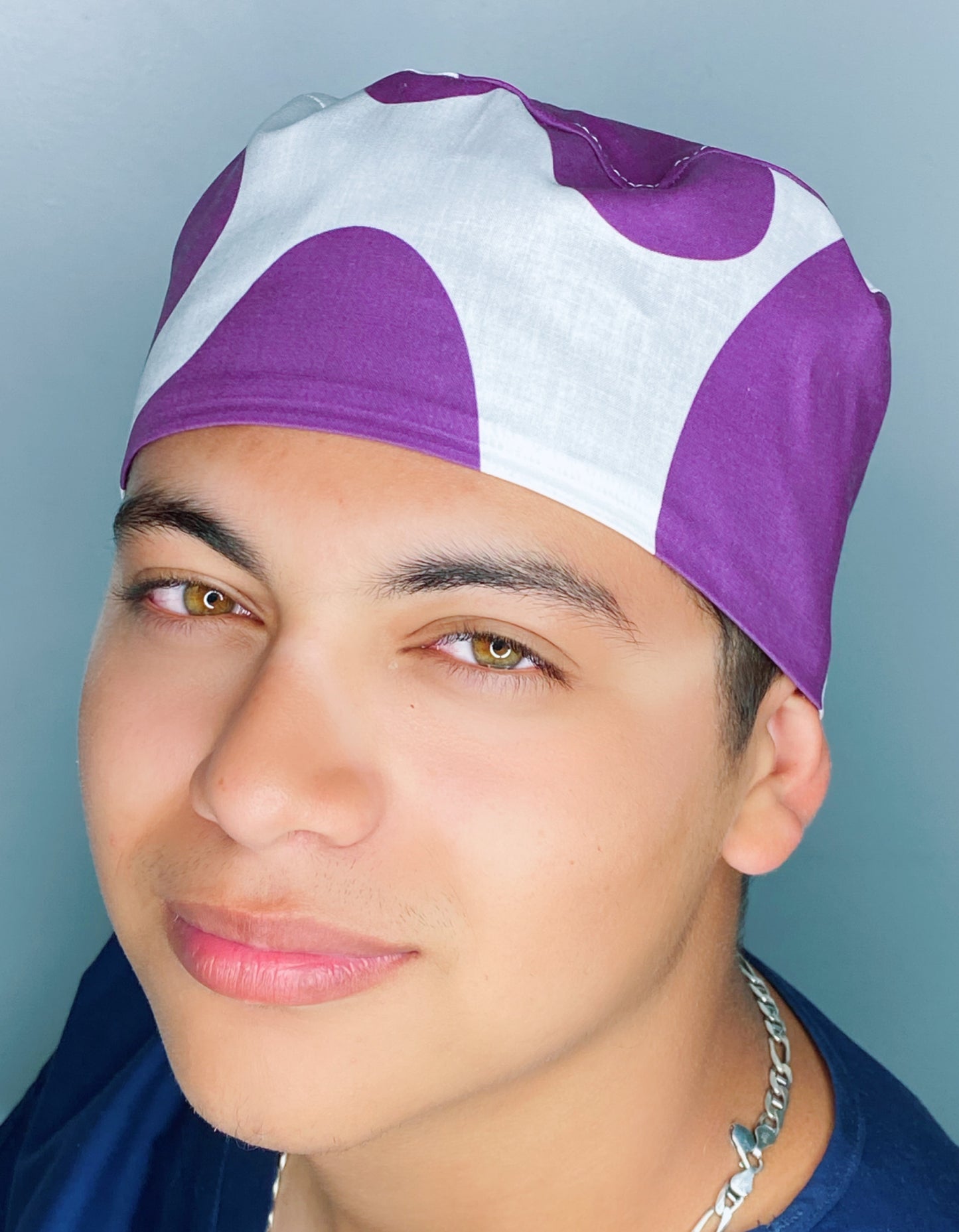 Purple Cow Print Animals Unisex Animal Scrub Cap