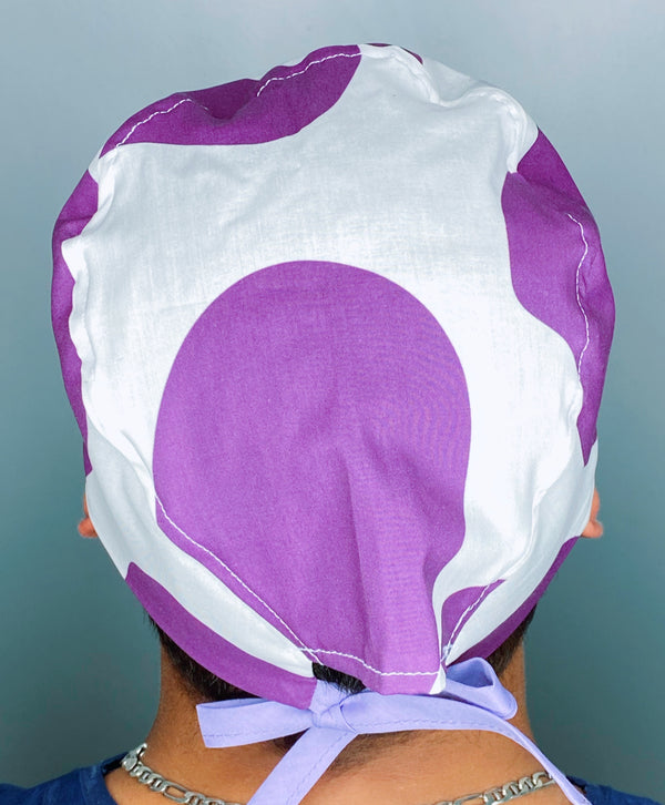 Purple Cow Print Animals Unisex Animal Scrub Cap