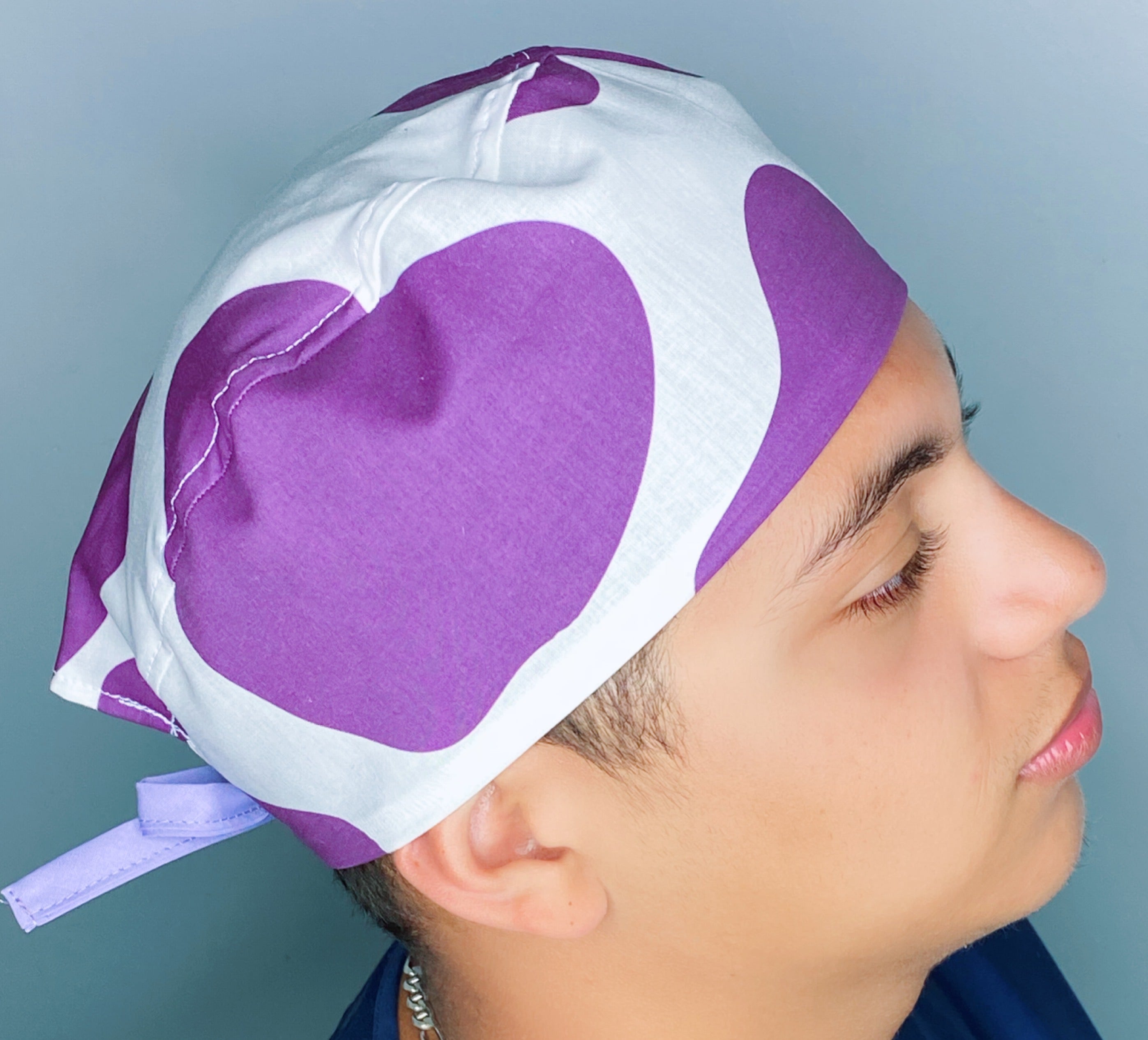 Purple Cow Print Animals Unisex Animal Scrub Cap
