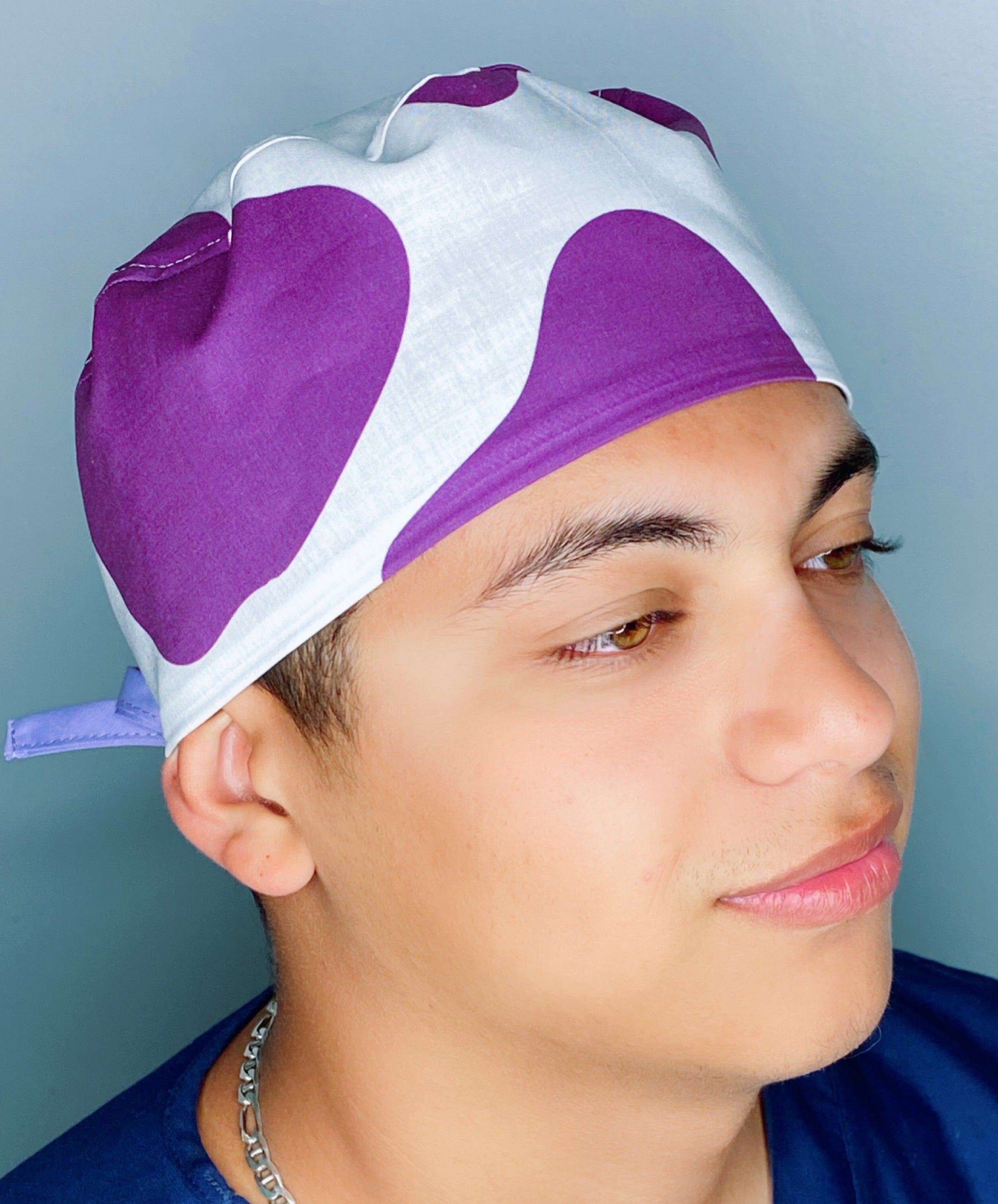Purple Cow Print Animals Unisex Animal Scrub Cap