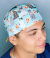 Cats & Pizza Animals Unisex Animal Scrub Cap