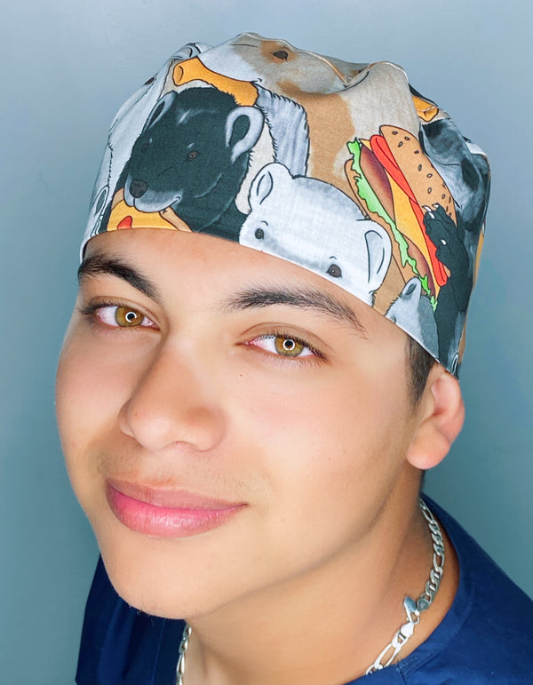 Ferrets & Junk Food Animals Unisex Animal Scrub Cap