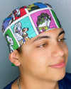 Colorful Carousel Horses Unisex Animal Scrub Cap