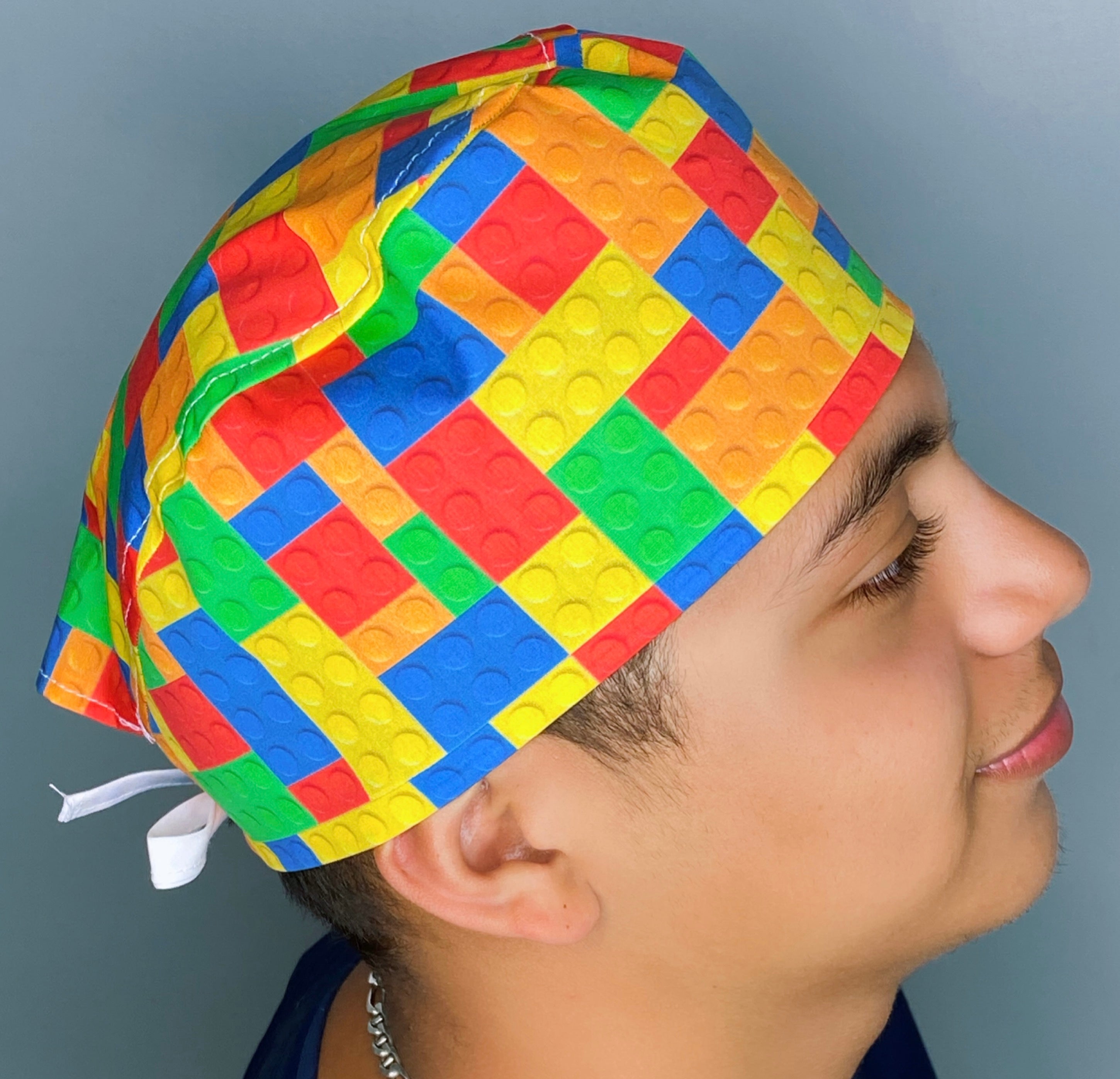 Colorful Legos Children's Toy Unisex Geek Scrub Cap