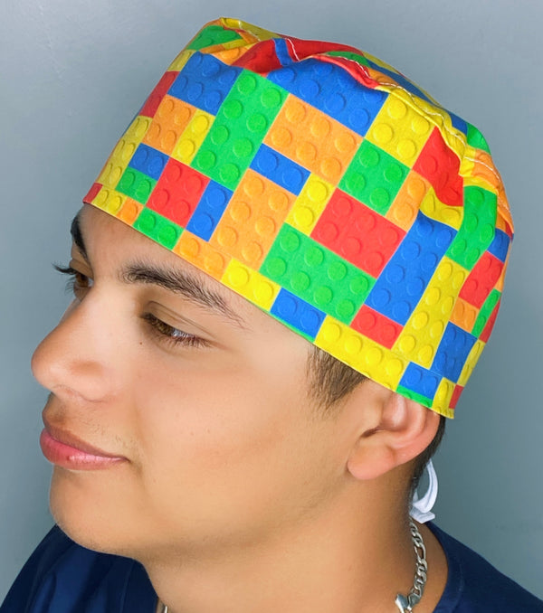 Colorful Legos Children's Toy Unisex Geek Scrub Cap