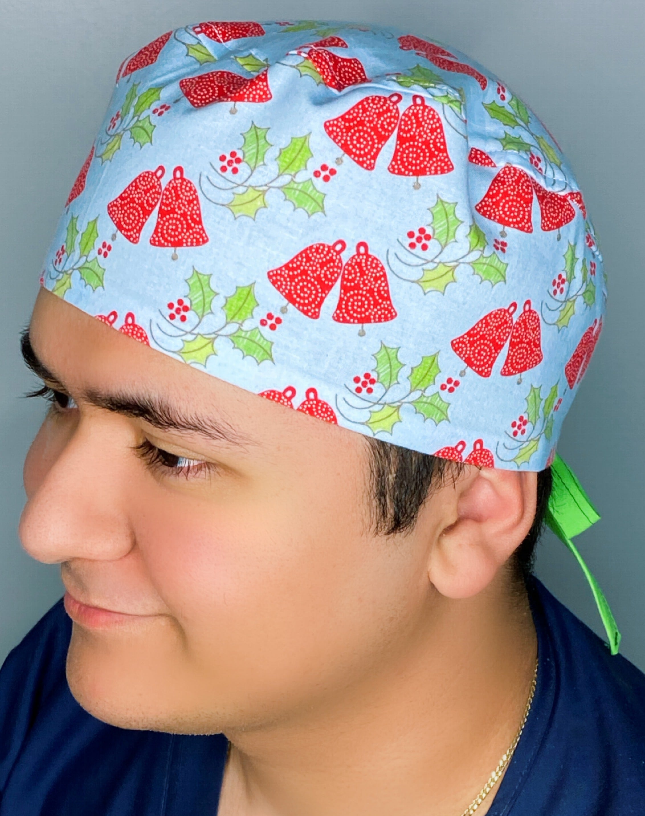 Bells & Mistletoes Christmas/Winter themed Unisex Holiday Scrub Cap