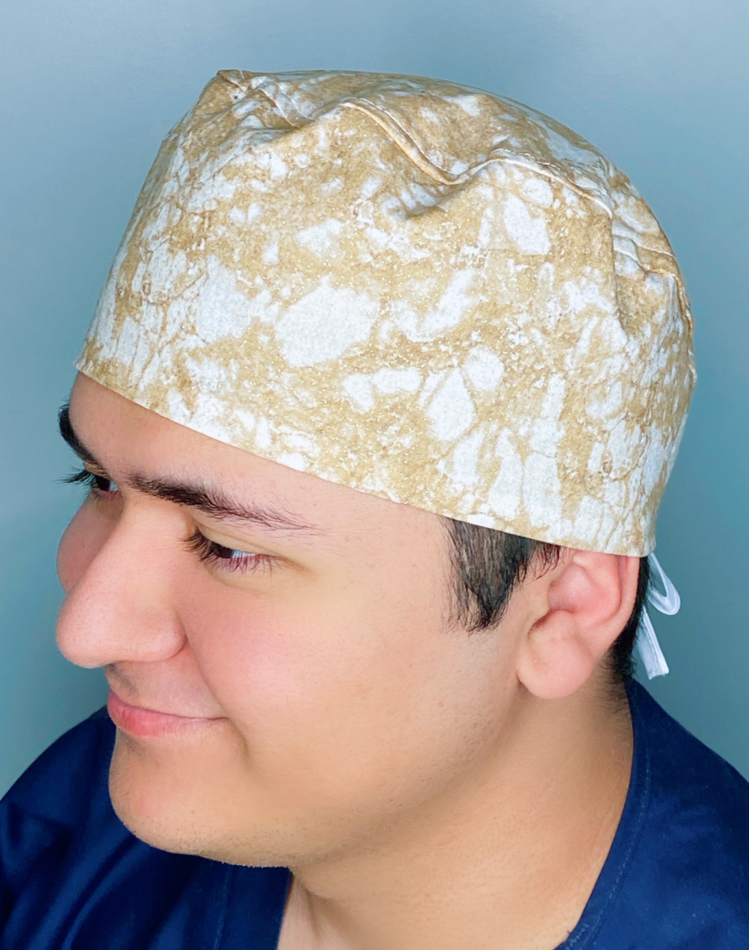 Tie Dye Beige Glitter Design Unisex Cute Scrub Cap