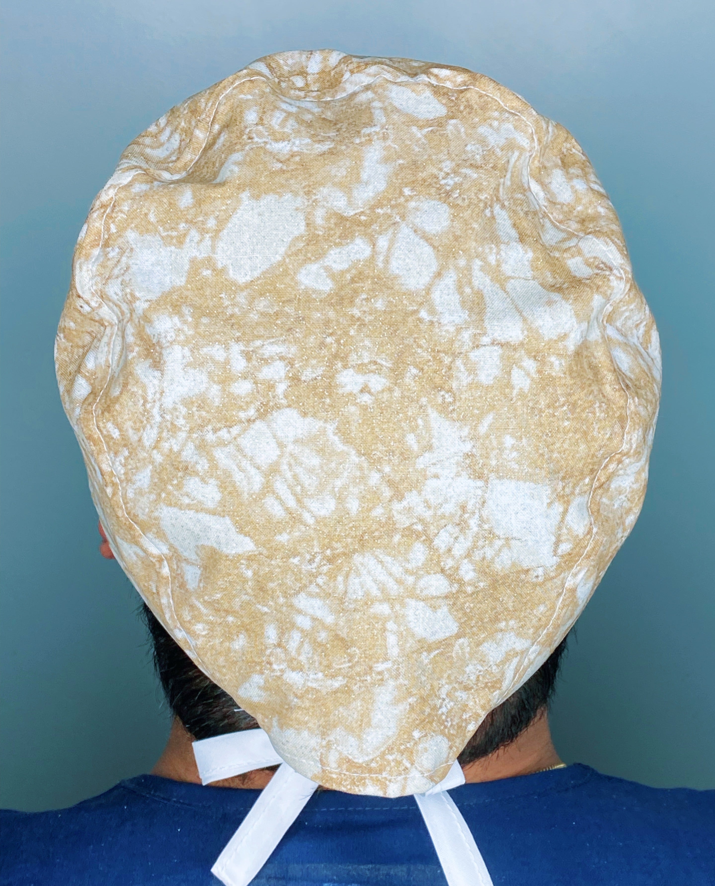 Tie Dye Beige Glitter Design Unisex Cute Scrub Cap