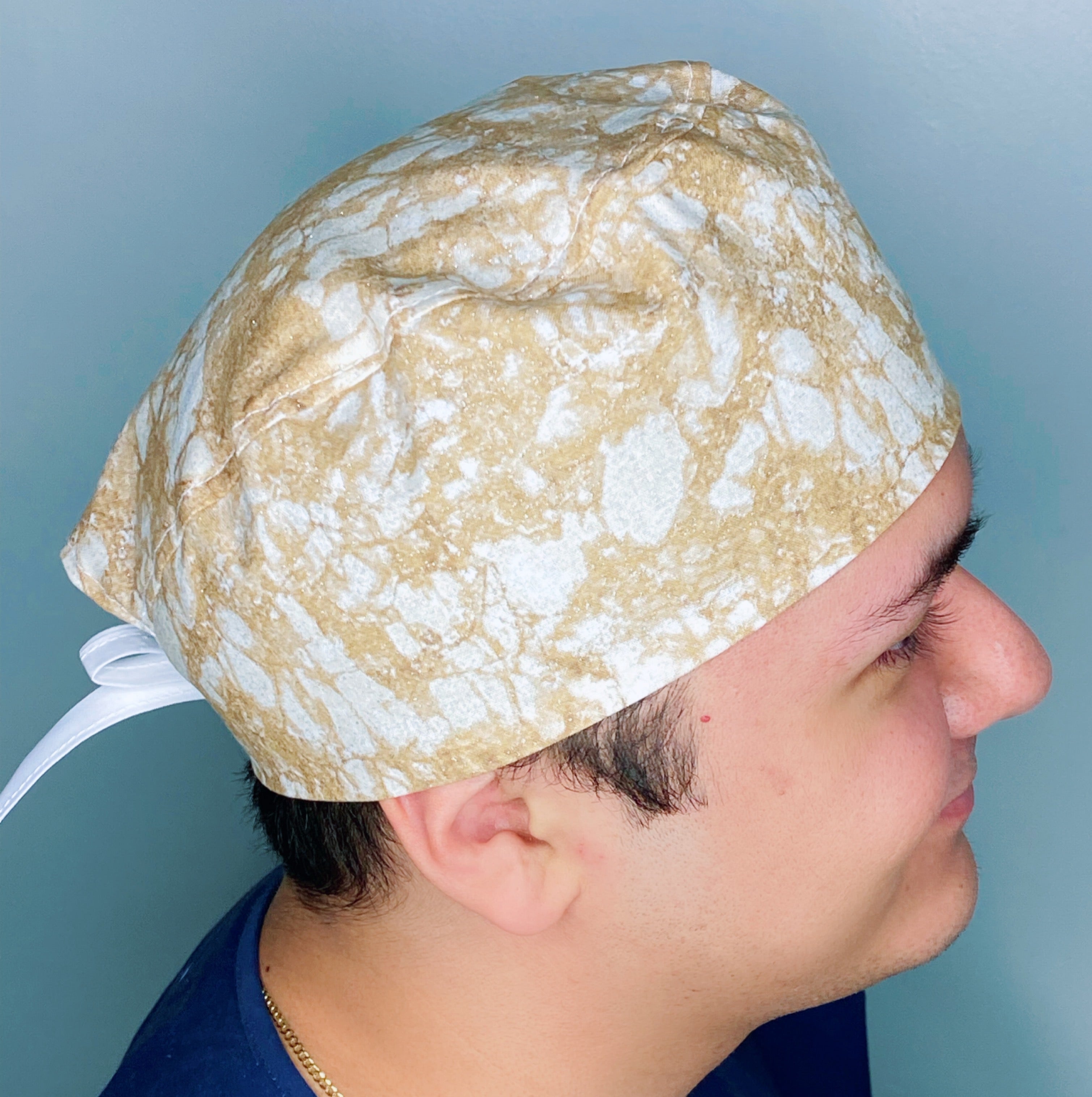 Tie Dye Beige Glitter Design Unisex Cute Scrub Cap