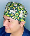 Frenchies & Sunflowers Unisex Animal Scrub Cap