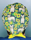 Frenchies & Sunflowers Unisex Animal Scrub Cap
