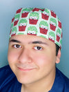 Hedgehog in Planters Unisex Animal Scrub Cap