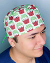 Hedgehog in Planters Unisex Animal Scrub Cap