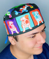 English Bulldogs Colorful Blocks Unisex Animal Scrub Cap