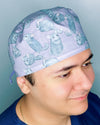 Chinchillas on Purple Unisex Animal Scrub Cap