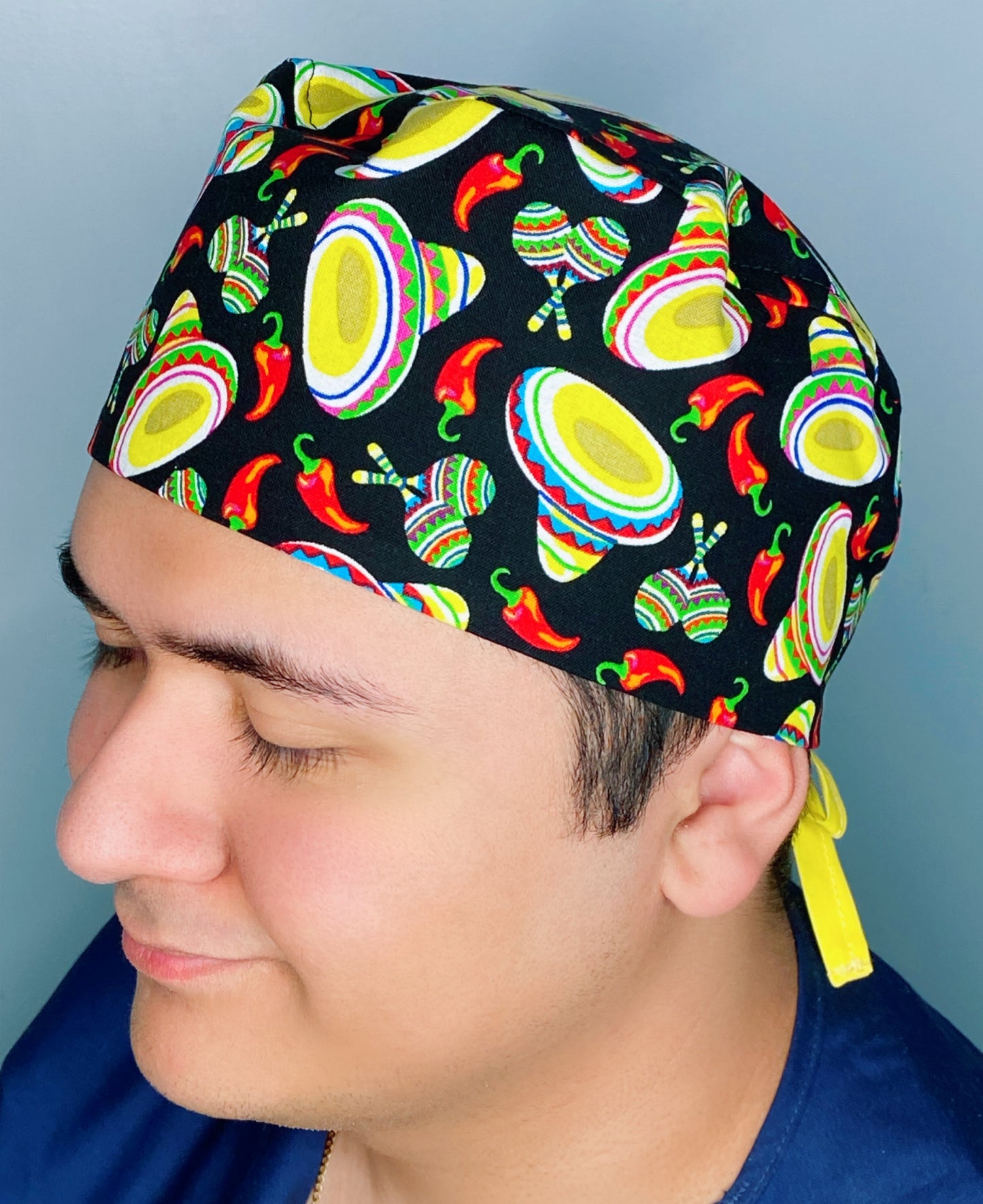 Sombreros and Hot Peppers Cinco de Mayo Unisex Holiday Scrub Cap