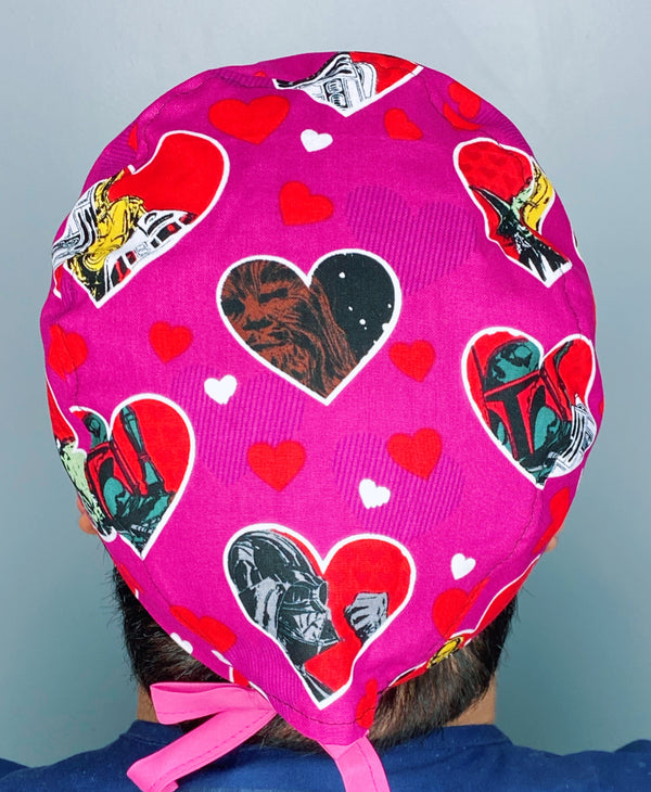 A Galaxy Far Far Away Valentine's Day Unisex Holiday Scrub Cap