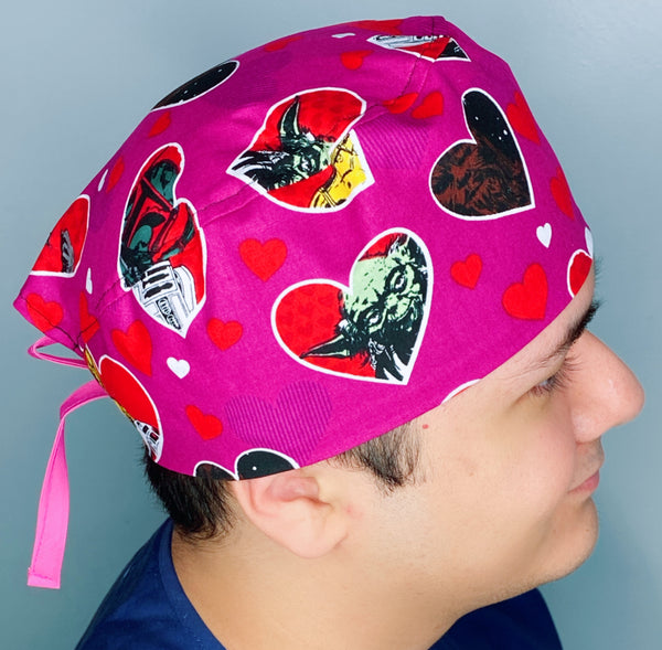 A Galaxy Far Far Away Valentine's Day Unisex Holiday Scrub Cap