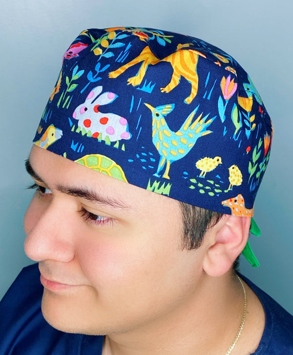 Wild Animals Abstract Art Unisex Animal Scrub Cap