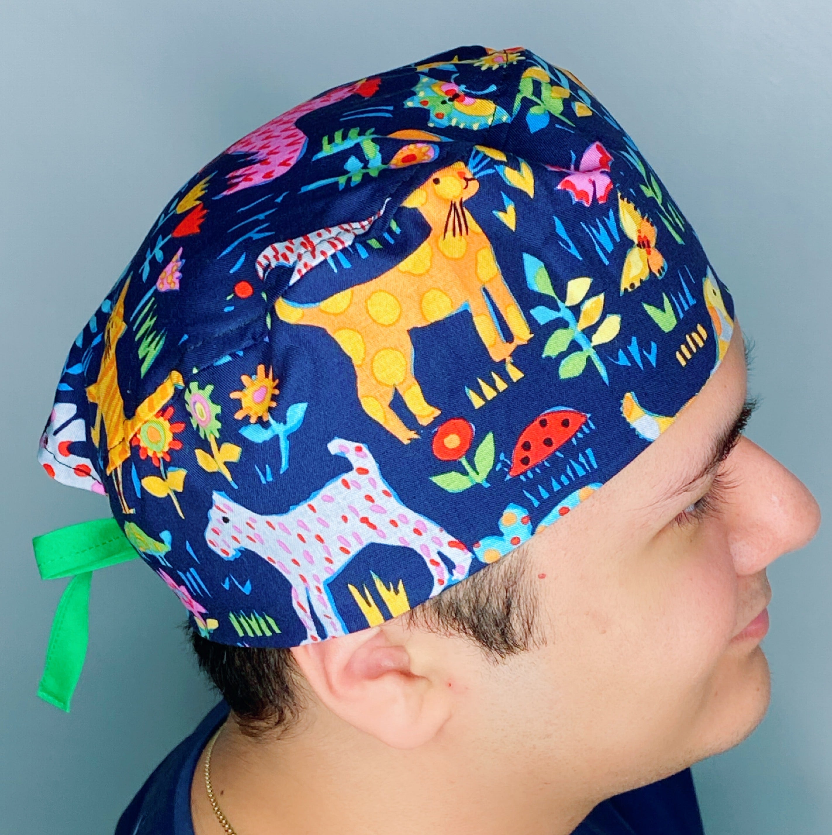 Wild Animals Abstract Art Unisex Animal Scrub Cap