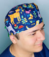 Wild Animals Abstract Art Unisex Animal Scrub Cap