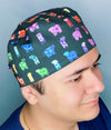 Rainbow Colored Cows Unisex Animal Scrub Cap