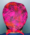 Red & Purple Marble Tie Dye Design Unisex Cute Scrub Cap