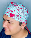 Paris Eiffel Towers Love & Hearts Design Unisex Cute Scrub Cap