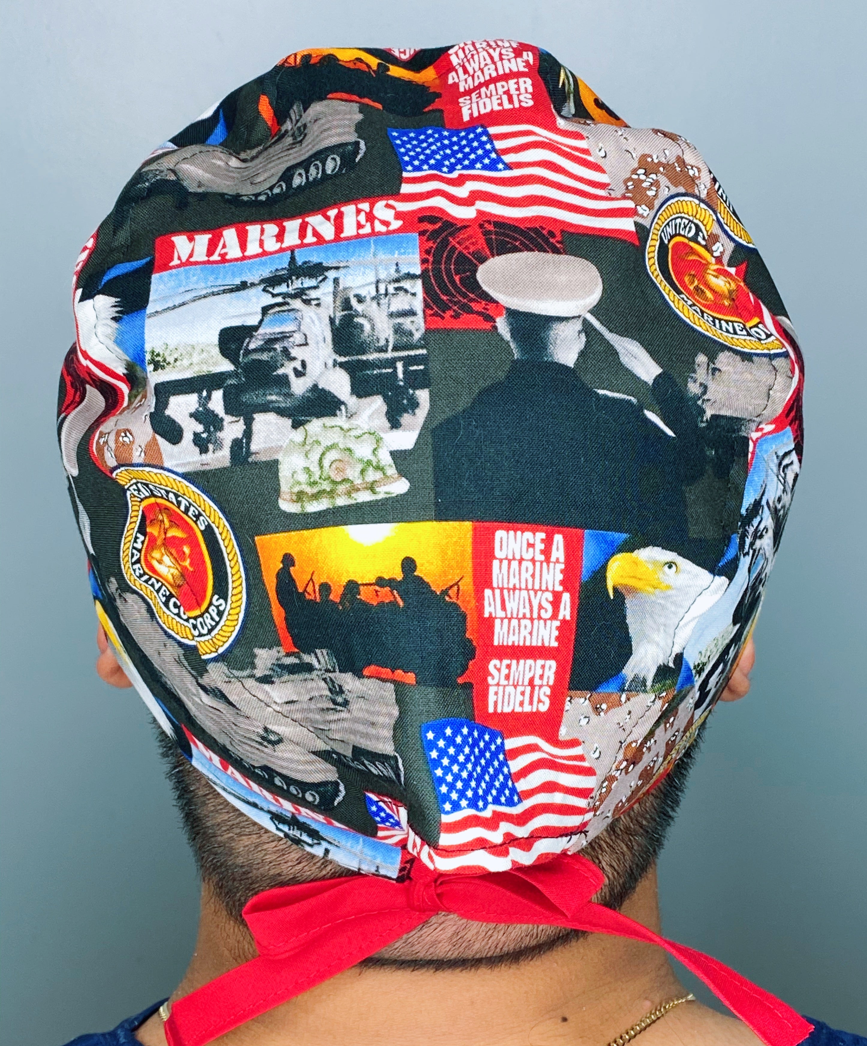 Marine Corps USA Unisex Armed Forces Theme Scrub Cap