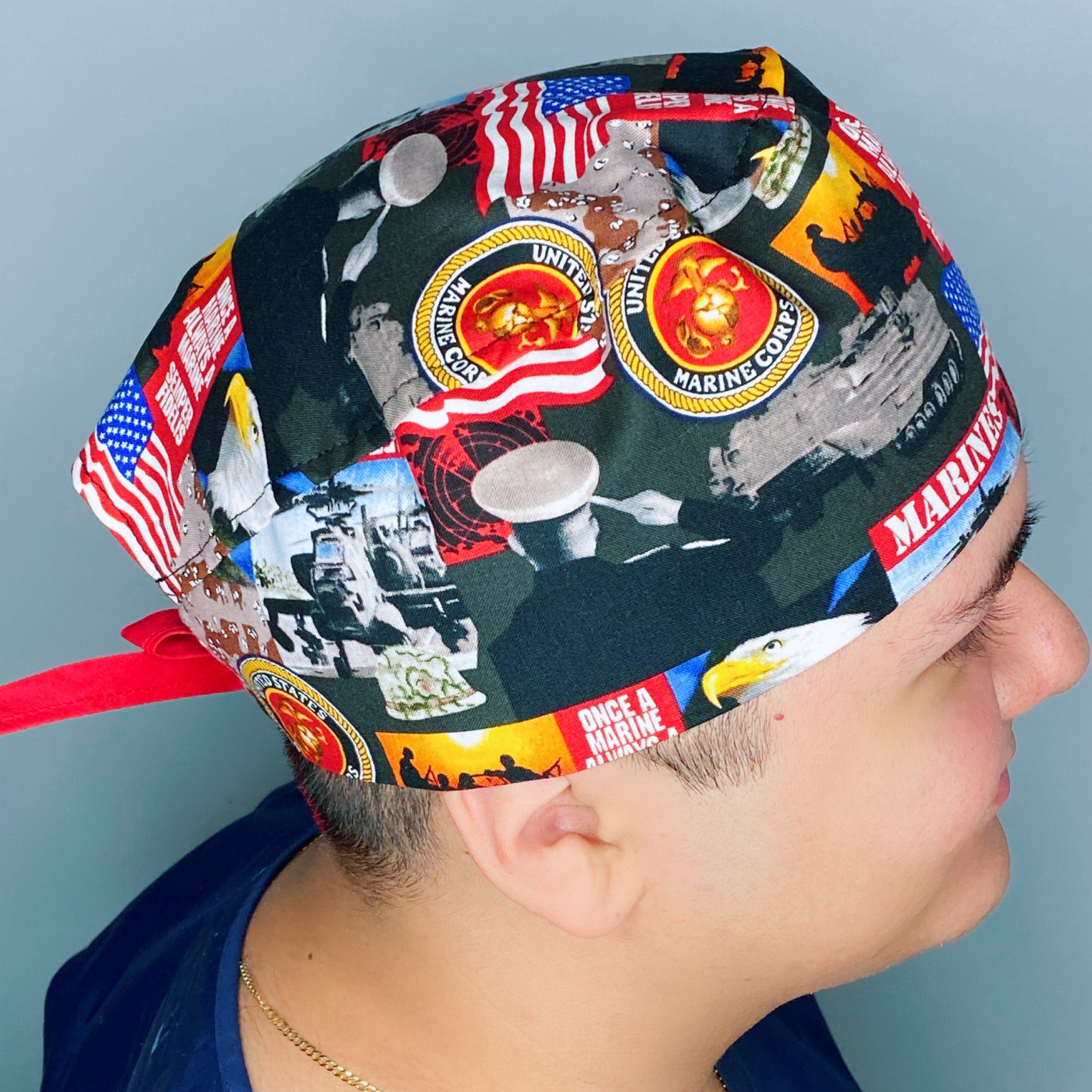 Marine Corps USA Unisex Armed Forces Theme Scrub Cap
