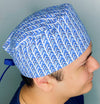 Arrow Blue & White Chevron Design Unisex Cute Scrub Cap