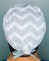 Grey & White Chevron Design Unisex Cute Scrub Cap