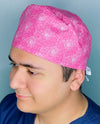 Small White Polka Dots on Pink Circle Design Unisex Fancy Scrub Cap