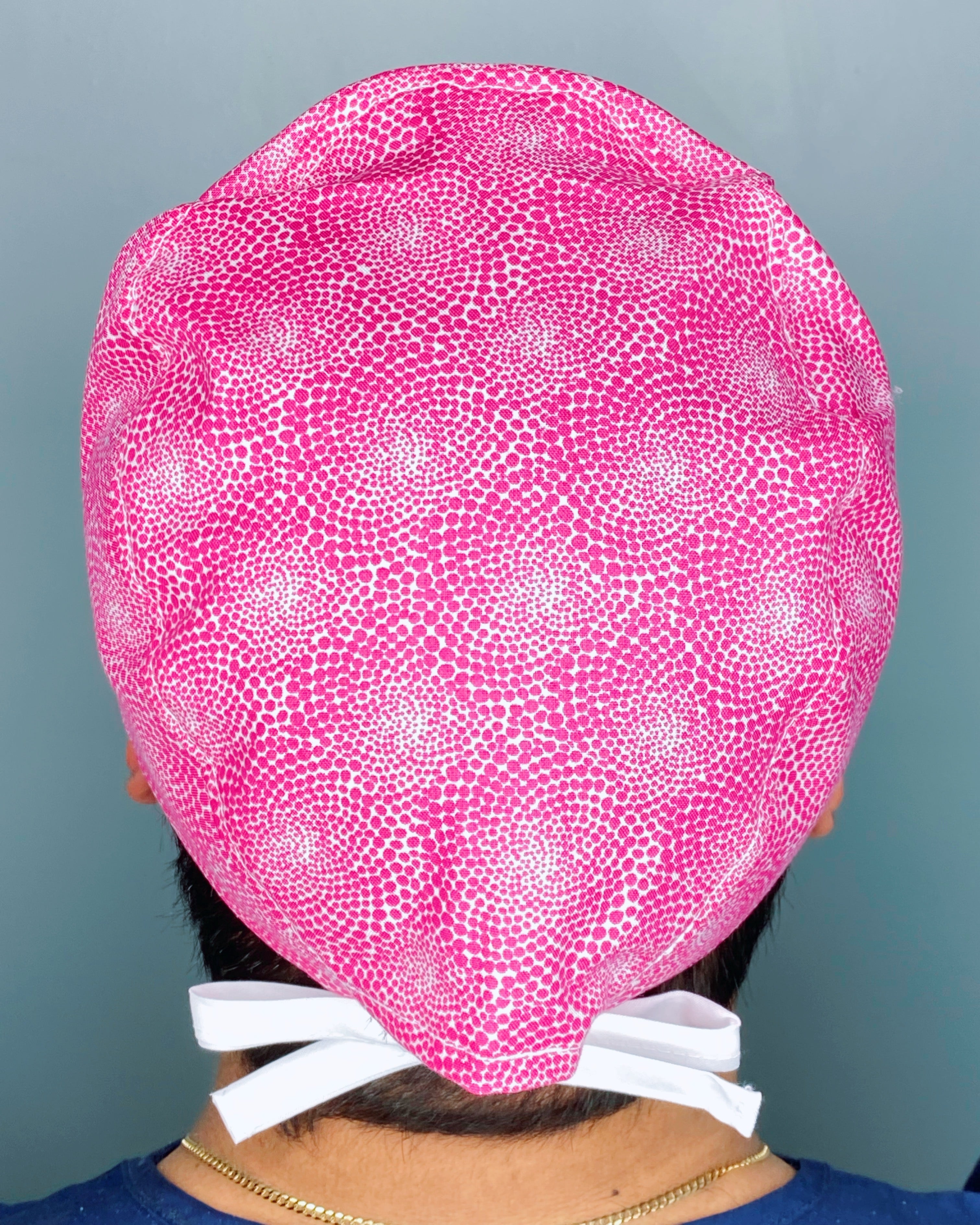 Small White Polka Dots on Pink Circle Design Unisex Fancy Scrub Cap