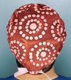 Tie Dye Peach Polka Dots on Brown Design Unisex Cute Scrub Cap