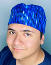 Marble Royal Blue Tie Dye Design Unisex Cute Scrub Cap