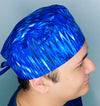 Marble Royal Blue Tie Dye Design Unisex Cute Scrub Cap