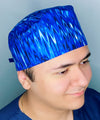 Marble Royal Blue Tie Dye Design Unisex Cute Scrub Cap