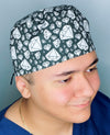 Black & White Diamonds Design Unisex Cute Scrub Cap