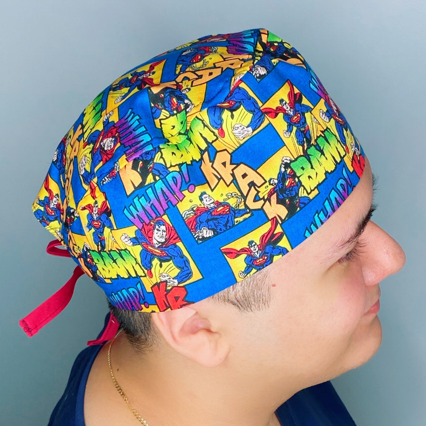 DC Comics Super Man Famous Movie Characters Unisex Geek Scrub Cap