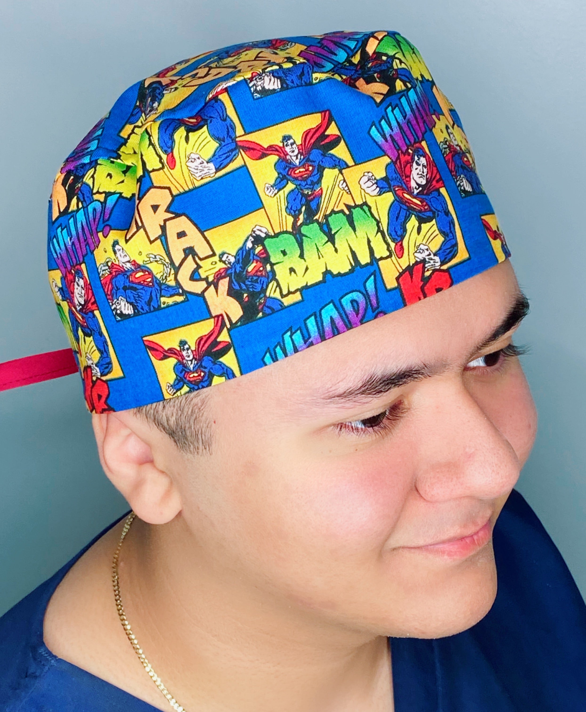 DC Comics Super Man Famous Movie Characters Unisex Geek Scrub Cap