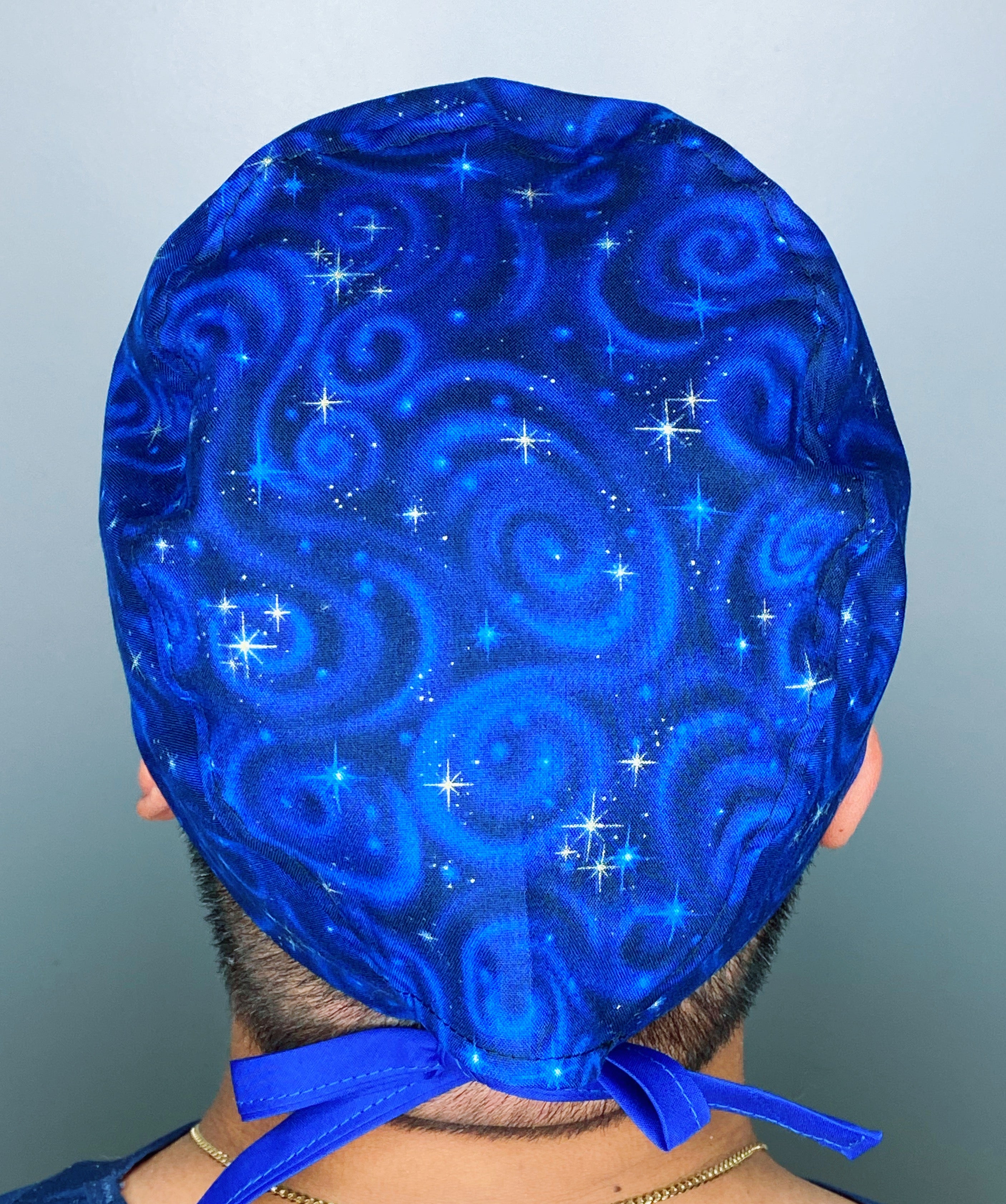 Blue Star Galaxy Design Unisex Cute Scrub Cap