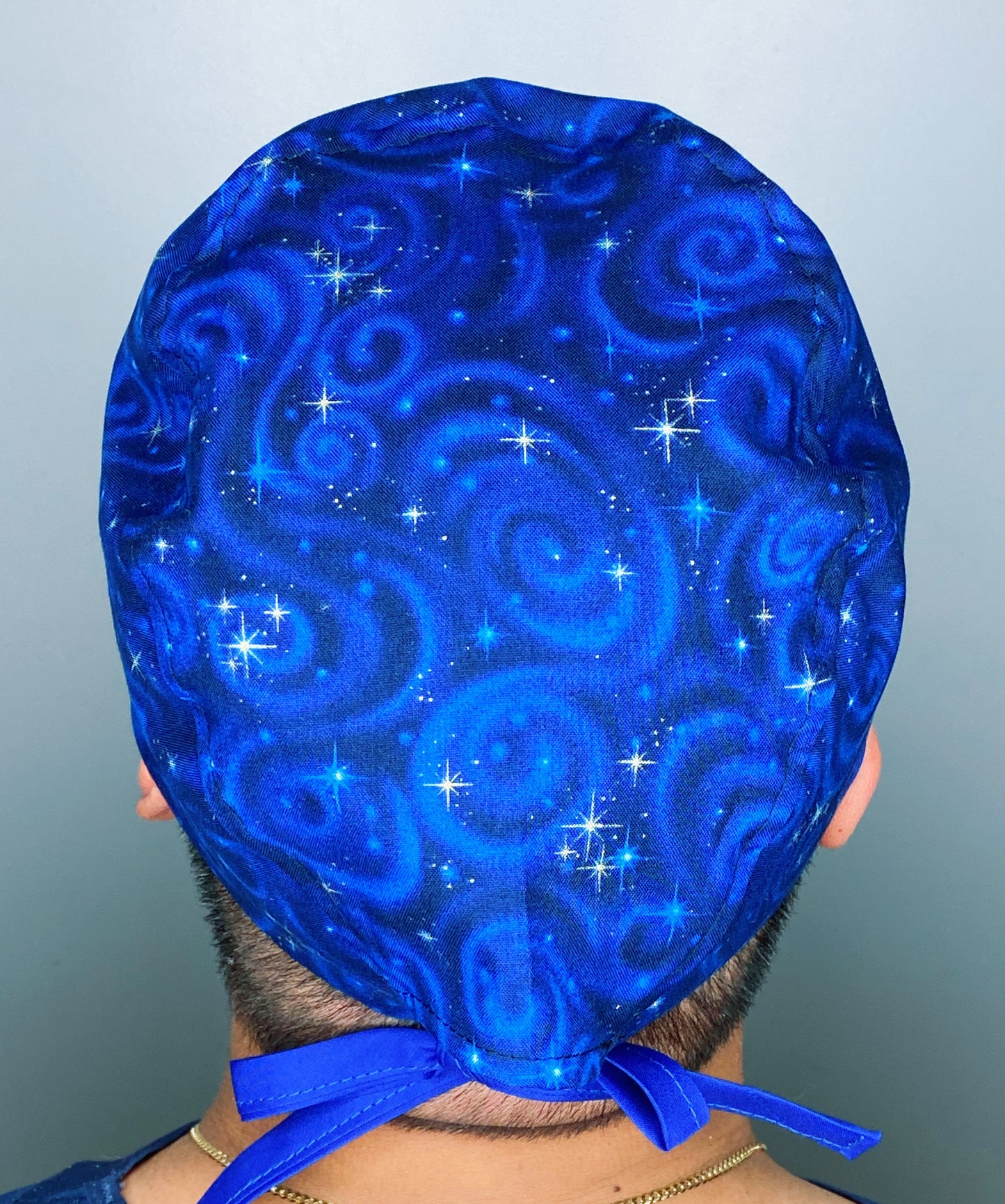 Blue Star Galaxy Design Unisex Cute Scrub Cap